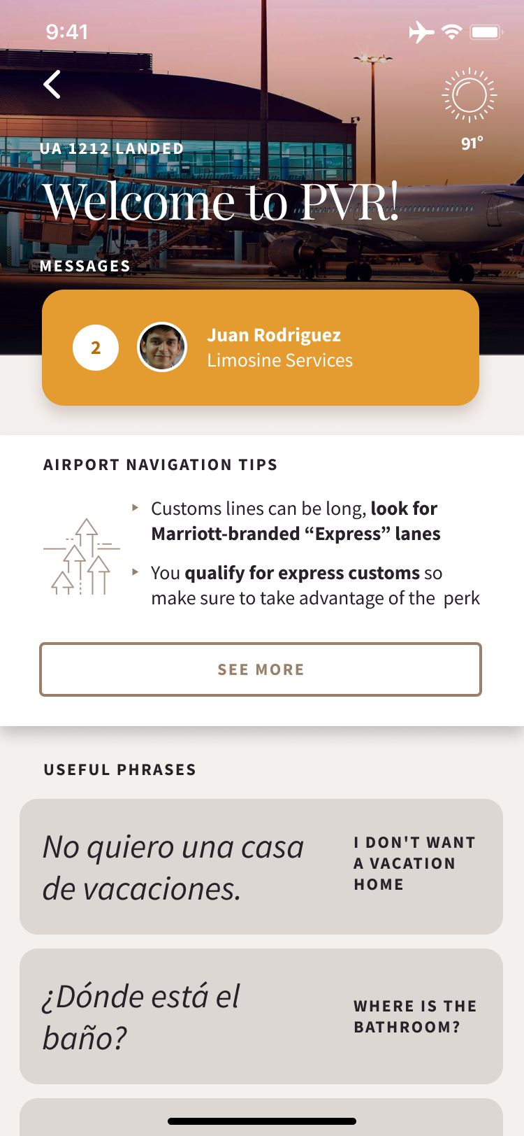 Airport welcome — the first connected touchpoint after booking