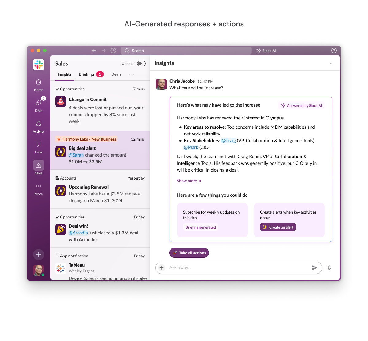 AI-generated response for sales context